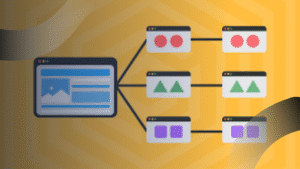 Ilustrasi struktur dan alur navigasi situs web yang dirancang oleh developer website untuk mengatur konten secara terorganisir.