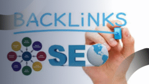 Ilustrasi SEO dan backlink sebagai strategi jasa website development untuk meningkatkan peringkat website di mesin pencari.