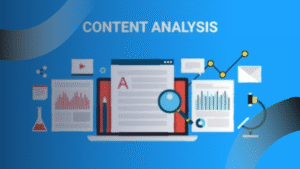 Ilustrasi analisis konten digital dengan grafik dan data, menggambarkan peran analisis dalam Maintenance Website yang efektif.